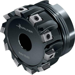 Walter - 7 Inserts, 50mm Cut Diam, 22mm Arbor Diam, 8mm Max Depth of Cut, Indexable Square-Shoulder Face Mill - 40mm High, LN.. 0904.. Insert Compatibility, Through Coolant, Series Blaxx - Benchmark Tooling