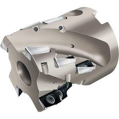 Walter - 16 Inserts, 2-1/2" Cut Diam, 1" Arbor Diam, 2.244" Max Depth of Cut, Indexable Square-Shoulder Face Mill - 2.953" High, AD.. 1606.. Insert Compatibility, Through Coolant, Series Xtra-tec - Benchmark Tooling