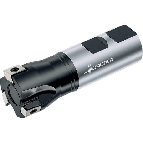 Walter - 40mm Cut Diam, 12mm Max Depth of Cut, 32mm Shank Diam, 110mm OAL, Indexable Square Shoulder End Mill - Multiple Insert Styles, Weldon Shank, 90° Lead Angle, Through Coolant, Series Blaxx - Benchmark Tooling