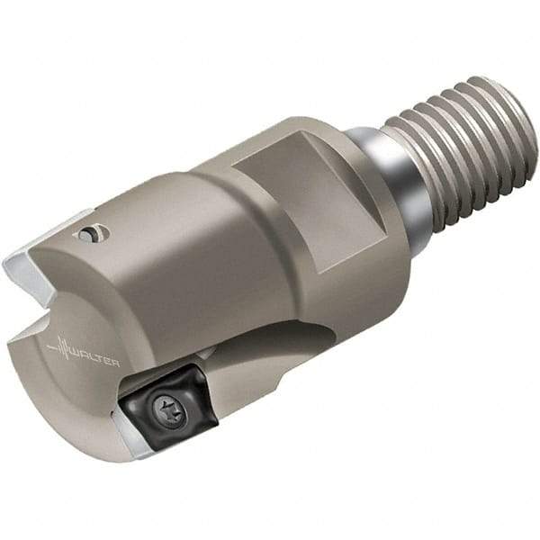 Walter - 25mm Cut Diam, 10mm Max Depth of Cut, Indexable Square Shoulder End Mill - Multiple Insert Styles, T22 Modular Connection, 90° Lead Angle, Through Coolant - Benchmark Tooling