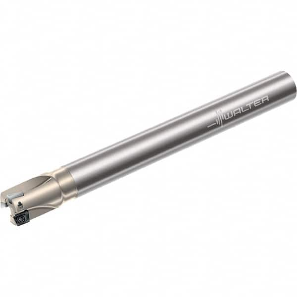 Walter - 25mm Cut Diam, 8mm Max Depth of Cut, 25mm Shank Diam, 200mm OAL, Indexable Square Shoulder End Mill - Multiple Insert Styles, Cylindrical Shank, 90° Lead Angle, Through Coolant, Series Xtra-tec - Benchmark Tooling