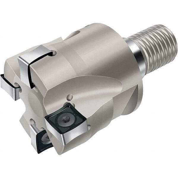 Walter - 40mm Cut Diam, 10mm Max Depth of Cut, Indexable Chamfer & Angle End Mill - Multiple Insert Styles, Modular Connection Shank, Through Coolant - Benchmark Tooling