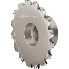 Walter - Shell Mount Connection, 0.2362" Cutting Width, 1.9685" Depth of Cut, 200mm Cutter Diam, 1.5748" Hole Diam, 9 Tooth Indexable Slotting Cutter - F4153.BN Toolholder, LN.U 080304 Insert, Right Hand Cutting Direction - Benchmark Tooling