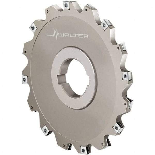 Walter - Arbor Hole Connection, 0.7087" Cutting Width, 0.4724" Depth of Cut, 80mm Cutter Diam, 1-1/16" Hole Diam, 4 Tooth Indexable Slotting Cutter - F4153.B Toolholder, LN.U 080404 Insert, Right Hand Cutting Direction - Benchmark Tooling