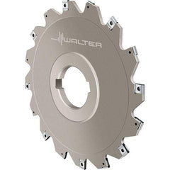 Walter - Arbor Hole Connection, 0.1575" Cutting Width, 0.9449" Depth of Cut, 100mm Cutter Diam, 1.2598" Hole Diam, 5 Tooth Indexable Slotting Cutter - F4053.B Toolholder, LN.X 070204 Insert, Right Hand Cutting Direction - Benchmark Tooling