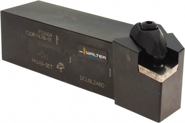 Walter - DCLN, Left Hand Cut, 38.1mm Shank Height x 38.1mm Shank Width, Negative Rake Indexable Turning Toolholder - 152.4mm OAL, CN.. 1906.., CN.. 64.. Insert Compatibility, Series Walter Turn - Benchmark Tooling