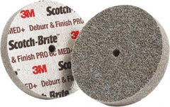 3M - 2" Diam, 1/8" Face Width, 1/4" Center Hole, Medium Grade, Ceramic Deburring Wheel - Unitized, Hard Density 6 Grade - Benchmark Tooling