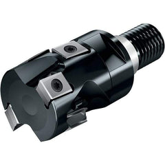 Walter - 40mm Cut Diam, 34mm Max Depth of Cut, Indexable Square Shoulder Helical End Mill - Multiple Insert Styles, T36 Modular Connection, 90° Lead Angle, Through Coolant - Benchmark Tooling