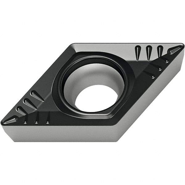 Walter - DCMT32.52 RP4 Grade WPP10S Carbide Turning Insert - TiCN/Al2O3/TiN Finish, 55° Diamond, 3/8" Inscr Circle, 5/32" Thick, 1/32" Corner Radius - Benchmark Tooling