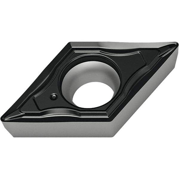 Walter - DCMT32.52 FP4 Grade WPP10S Carbide Turning Insert - TiCN/Al2O3/TiN Finish, 55° Diamond, 3/8" Inscr Circle, 5/32" Thick, 1/32" Corner Radius - Benchmark Tooling