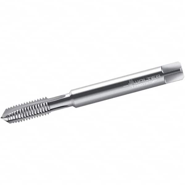 Walter-Prototyp - 5/16-18 UNC, 3 Flute, Bright Finish, Powdered Metal Spiral Point Tap - Plug Chamfer, Right Hand Thread, 90mm OAL, 18mm Thread Length, 8mm Shank Diam, 3B Class of Fit, Series 22207 - Exact Industrial Supply