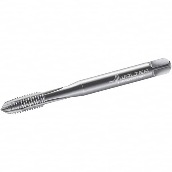 Walter-Prototyp - M2x0.40 Metric, 2 Flute, Bright Finish, Cobalt Spiral Point Tap - Plug Chamfer, Right Hand Thread, 45mm OAL, 6mm Thread Length, 2.8mm Shank Diam, 6H Class of Fit, Series N20219 - Exact Industrial Supply