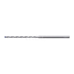 Micro Drill Bit: 0.0984″ Dia, 140 °, Solid Carbide AlTiN Finish, RH Cut, Spiral Flute, Straight-Cylindrical Shank, Series A6689AMP