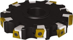 Seco - Arbor Hole Connection, 0.63" Cutting Width, 1.79" Depth of Cut, 152.4mm Cutter Diam, 1-1/2" Hole Diam, 10 Tooth Indexable Slotting Cutter - 335.25 Toolholder, LNHQ 1707, XNHQ 1707 Insert, Right Hand Cutting Direction - Benchmark Tooling
