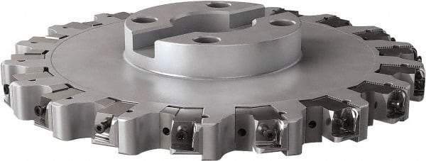 Seco - Shell Mount Connection, 0.63" Cutting Width, 3.4" Depth of Cut, 304.8mm Cutter Diam, 2-1/2" Hole Diam, 18 Tooth Indexable Slotting Cutter - R335.25 Toolholder, LNHQ 1707, XNHQ 1707 Insert, Left Hand Cutting Direction - Benchmark Tooling