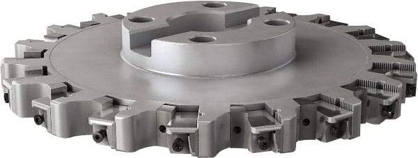 Seco - Shell Mount Connection, 0.63" Cutting Width, 3.4" Depth of Cut, 304.8mm Cutter Diam, 2-1/2" Hole Diam, 18 Tooth Indexable Slotting Cutter - R335.25 Toolholder, LNHQ 1707, XNHQ 1707 Insert, Right Hand Cutting Direction - Benchmark Tooling