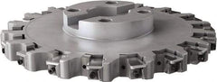 Seco - Shell Mount Connection, 0.63" Cutting Width, 3.4" Depth of Cut, 304.8mm Cutter Diam, 2-1/2" Hole Diam, 18 Tooth Indexable Slotting Cutter - R335.25 Toolholder, LNHQ 1707, XNHQ 1707 Insert, Right Hand Cutting Direction - Benchmark Tooling
