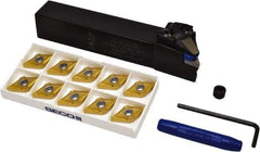 Seco - 11 Piece, DNMP Insert Style, PDJNL-16-4DJETL Toolholder Style, Indexable Turning Set - 1 Toolholder Included - Benchmark Tooling
