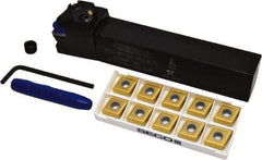 Seco - 11 Piece, CNMG Insert Style, PCLNR-16-4DJETL Toolholder Style, Indexable Turning Set - 1 Toolholder Included - Benchmark Tooling