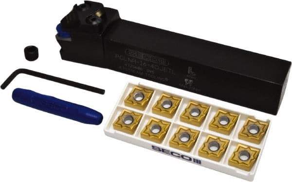 Seco - 11 Piece, CNMP Insert Style, PCLNR-16-4DJETL Toolholder Style, Indexable Turning Set - 1 Toolholder Included - Benchmark Tooling