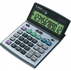 Canon - 12-Digit LCD 12 Function Portable Calculator - 5-7/64 x 7-1/4 Display Size, Silver & Black, Solar & Battery Powered - Benchmark Tooling