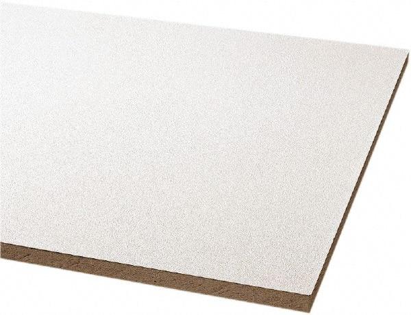 Armstrong World - 24" Long x 24" Wide, Wet-Formed Mineral Fiber Ceiling Tile - ASTM E1264 Specification, White - Benchmark Tooling