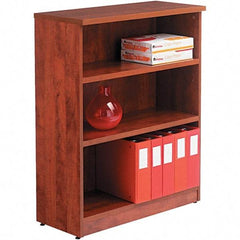 ALERA - 3 Shelf, 39.38" High x 31-3/4" Wide Bookcase - 14" Deep, Woodgrain Laminate, Medium Cherry - Benchmark Tooling