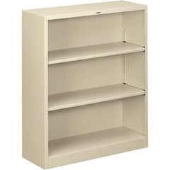 Hon - 3 Shelf, 41" High x 34-1/2" Wide Bookcase - 12-5/8" Deep, Steel, Putty - Benchmark Tooling