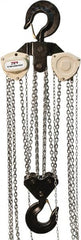 Jet - 4,400 Lb Lifting Capacity, 10' Lift Height, Hand Hoist - Made from Chain, 396' Overhaul to Lift 1' - Benchmark Tooling