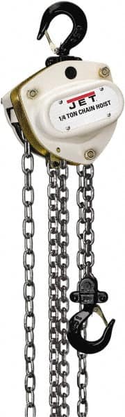 Jet - 1,100 Lb Lifting Capacity, 15' Lift Height, Hand Hoist - Made from Chain - Benchmark Tooling