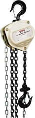 Jet - 4,400 Lb Lifting Capacity, 15' Lift Height, Hand Hoist - Made from Chain, 71' Overhaul to Lift 1' - Benchmark Tooling