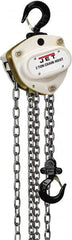 Jet - 11,000 Lb Lifting Capacity, 30' Lift Height, Hand Hoist - Made from Chain, 178' Overhaul to Lift 1' - Benchmark Tooling
