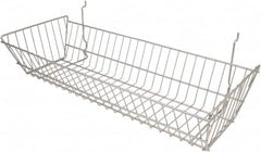 ECONOCO - 10" Deep, Rectangular Steel Peg Board/Slatwall Basket - 24" Wide x 5" High - Benchmark Tooling