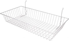 ECONOCO - 12" Deep, Rectangular Steel Peg Board/Slatwall Basket - 24" Wide x 4" High - Benchmark Tooling