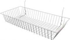 ECONOCO - 12" Deep, Rectangular Steel Peg Board/Slatwall Basket - 24" Wide x 4" High - Benchmark Tooling