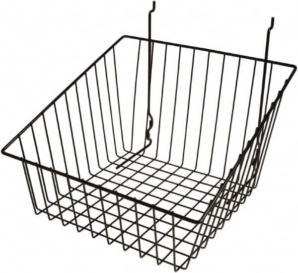 ECONOCO - 12" Deep, Square Steel Peg Board/Slatwall Basket - 12" Wide x 8" High - Benchmark Tooling