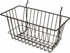 ECONOCO - 6" Deep, Rectangular Steel Peg Board/Slatwall Basket - 12" Wide x 6" High - Benchmark Tooling