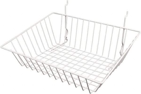 ECONOCO - 12" Deep, Rectangular Steel Peg Board/Slatwall Basket - 15" Wide x 5" High - Benchmark Tooling