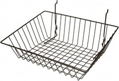 ECONOCO - 12" Deep, Rectangular Steel Peg Board/Slatwall Basket - 15" Wide x 5" High - Benchmark Tooling