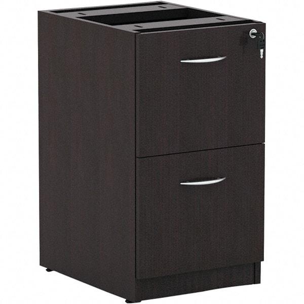 ALERA - 15" Wide x 28-1/2" High x 20-1/2" Deep, 2 Drawer Pedestal - Woodgrain Laminate, Espresso - Benchmark Tooling