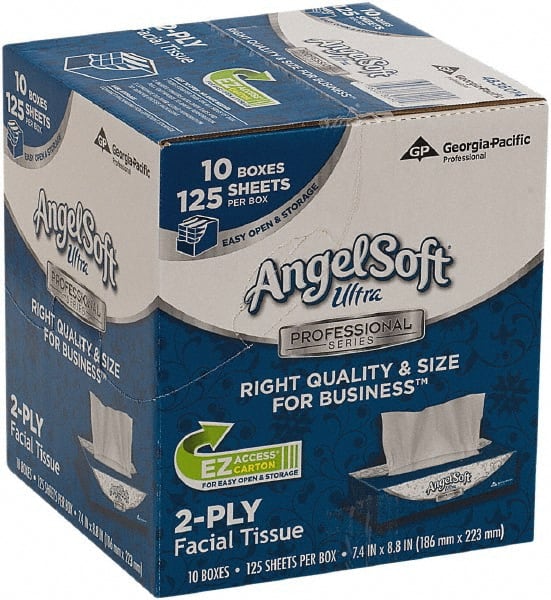 Georgia Pacific - Case of (10) 125-Sheet Flat Boxes of White Facial Tissues - Benchmark Tooling