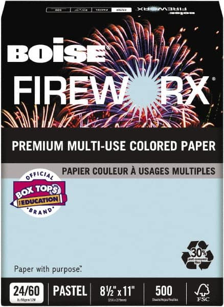 Boise - 8-1/2" x 11" Bottle Rocket Blue Colored Copy Paper - Use with Laser Printers, Copiers, Inkjet Printers - Benchmark Tooling