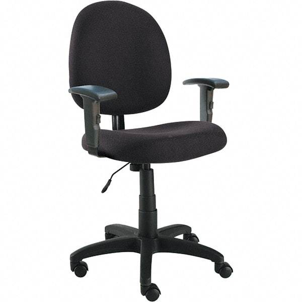 ALERA - 41-1/8" High Adjustable Chair - 25-1/4" Wide x 25-1/4" Deep, 100% Acrylic Fabric Seat, Black - Benchmark Tooling