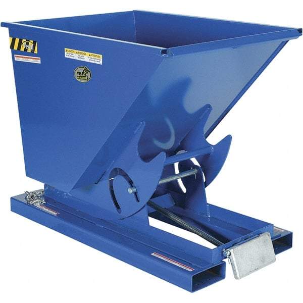 Vestil - 4,000 Lb Load Capacity, 1/2 Cu Yd, Steel Self-Dumping Hopper - 33-9/16" Wide x 51-7/8" Long x 38-1/16" High, Blue - Benchmark Tooling