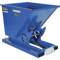 Vestil - 4,000 Lb Load Capacity, 1/2 Cu Yd, Steel Self-Dumping Hopper - 33-9/16" Wide x 51-7/8" Long x 38-1/16" High, Blue - Benchmark Tooling