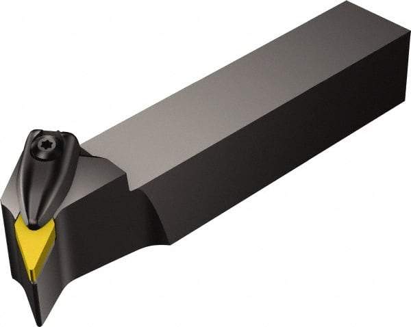Sandvik Coromant - DVTN, Right Hand Cut, -27.50° Lead Angle, 1-1/4" Shank Height x 1-1/4" Shank Width, Negative Rake Indexable Turning Toolholder - 6" OAL, VNMG 16 04 08 Insert Compatibility, Series T-Max P - Benchmark Tooling