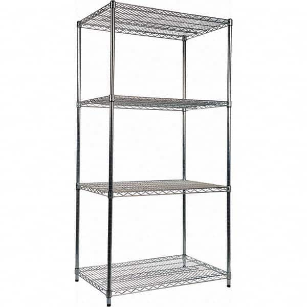 ALERA - 4,000 Lb Capacity 4 Shelf Wire Shelving - Starter Unit - Benchmark Tooling