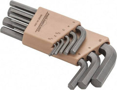 Paramount - 9 Piece L-Key Short Arm Hex Key Set - Hex Range 1.5 to 10mm, Steel - Benchmark Tooling