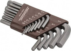Paramount - 13 Piece L-Key Short Arm Hex Key Set - Hex Range 0.05 to 3/8", Steel - Benchmark Tooling