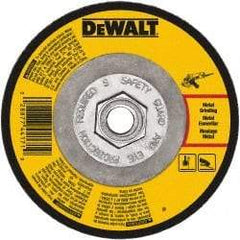 DeWALT - 24 Grit, 6" Wheel Diam, 1/4" Wheel Thickness, Type 27 Depressed Center Wheel - Aluminum Oxide, Resinoid Bond, 10,100 Max RPM - Benchmark Tooling
